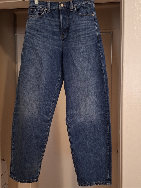 Banana Republic Denim - Banana Republic Ultra High Rise Barrel Jeans Dark Wash Stretch Denim Size 27